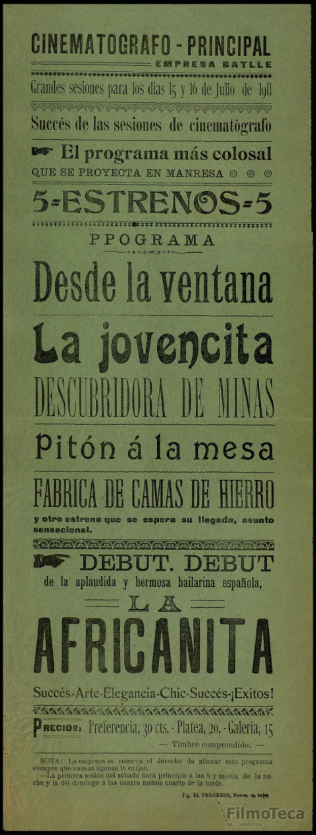 Eine vintage-Movie-Werbung mit schwarzem Hintergrund, weißer Schrift und weißem Rand, mit einem gedämpften Farbschema aus Blauen und Grautönen.